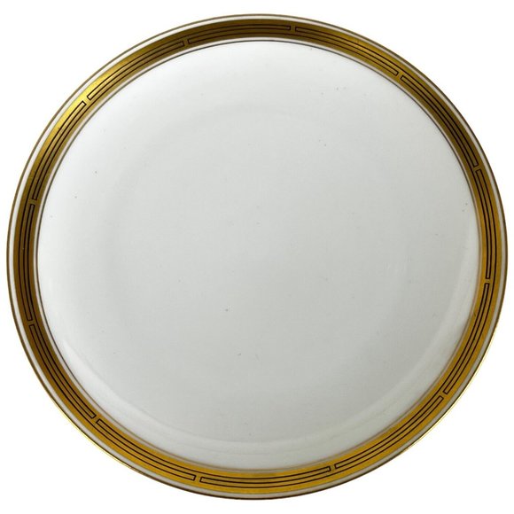 6 Haviland W A Pickard Porcelain Salad Plates Gold Band Black Lines France VTG - Picture 8 of 15